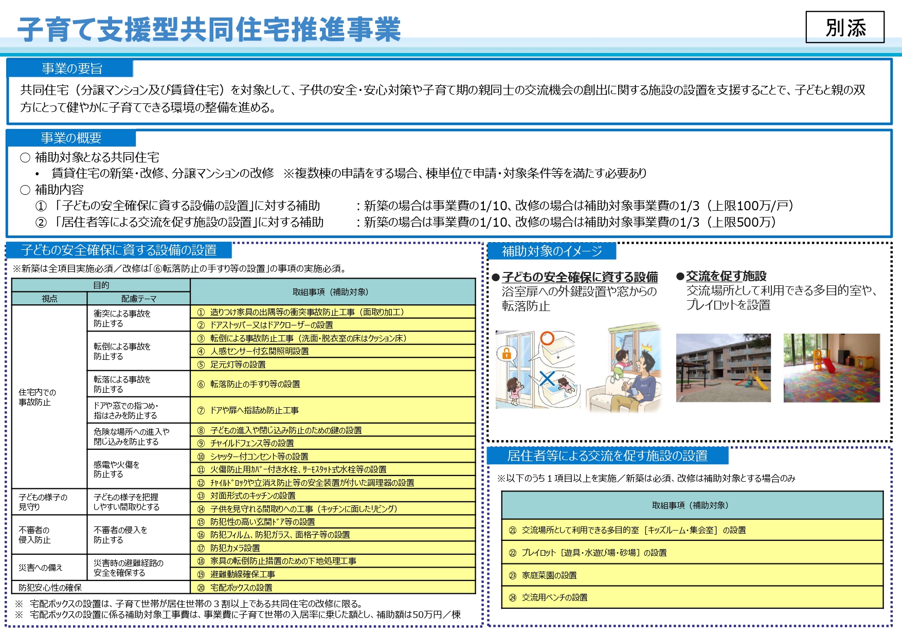 国交省】「子育て支援型共同住宅推進事業」の令和6年度の募集を開始 